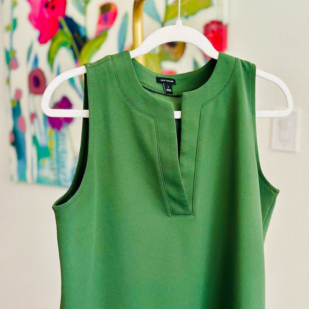 Ann Taylor Structured Collar Shift Sleeveless Tunic Dress